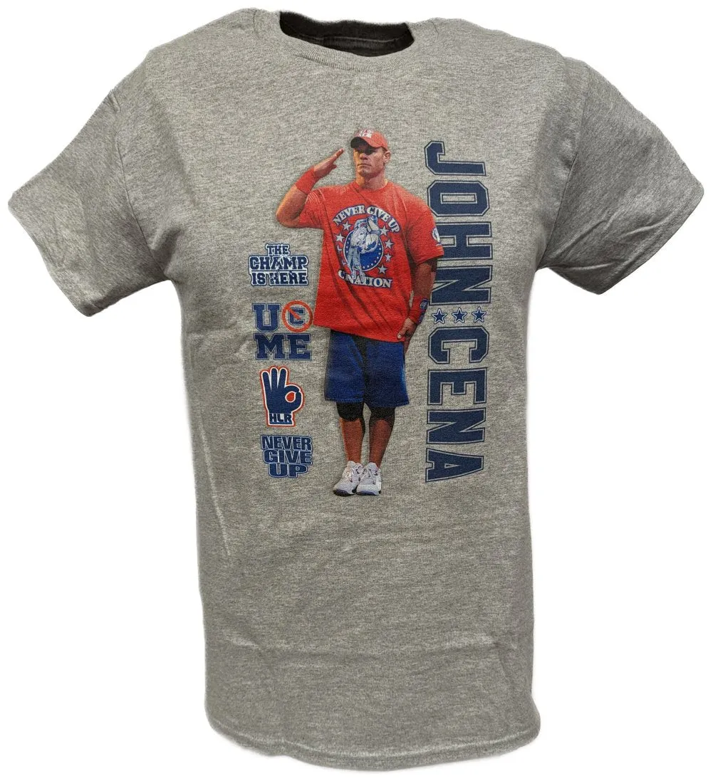 John Cena Salute the Cenation WWE Mens Gray T-shirt