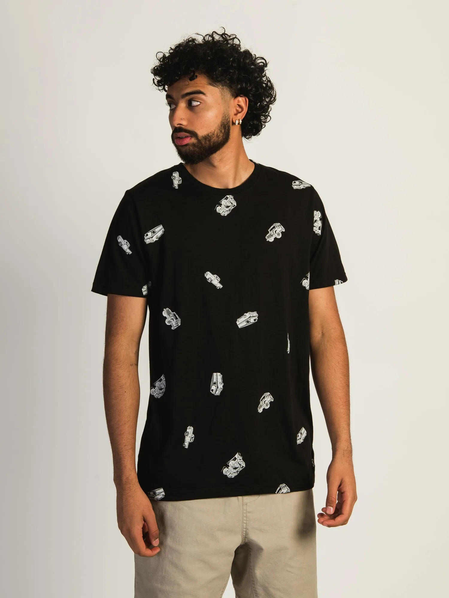 KOLBY DAVID ALL-OVER PRINT TEE - BLACK