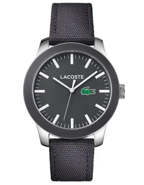 Lacoste 12.12 Sport Watch - Gray Ion Plated Stainless Steel - Gray Woven Strap