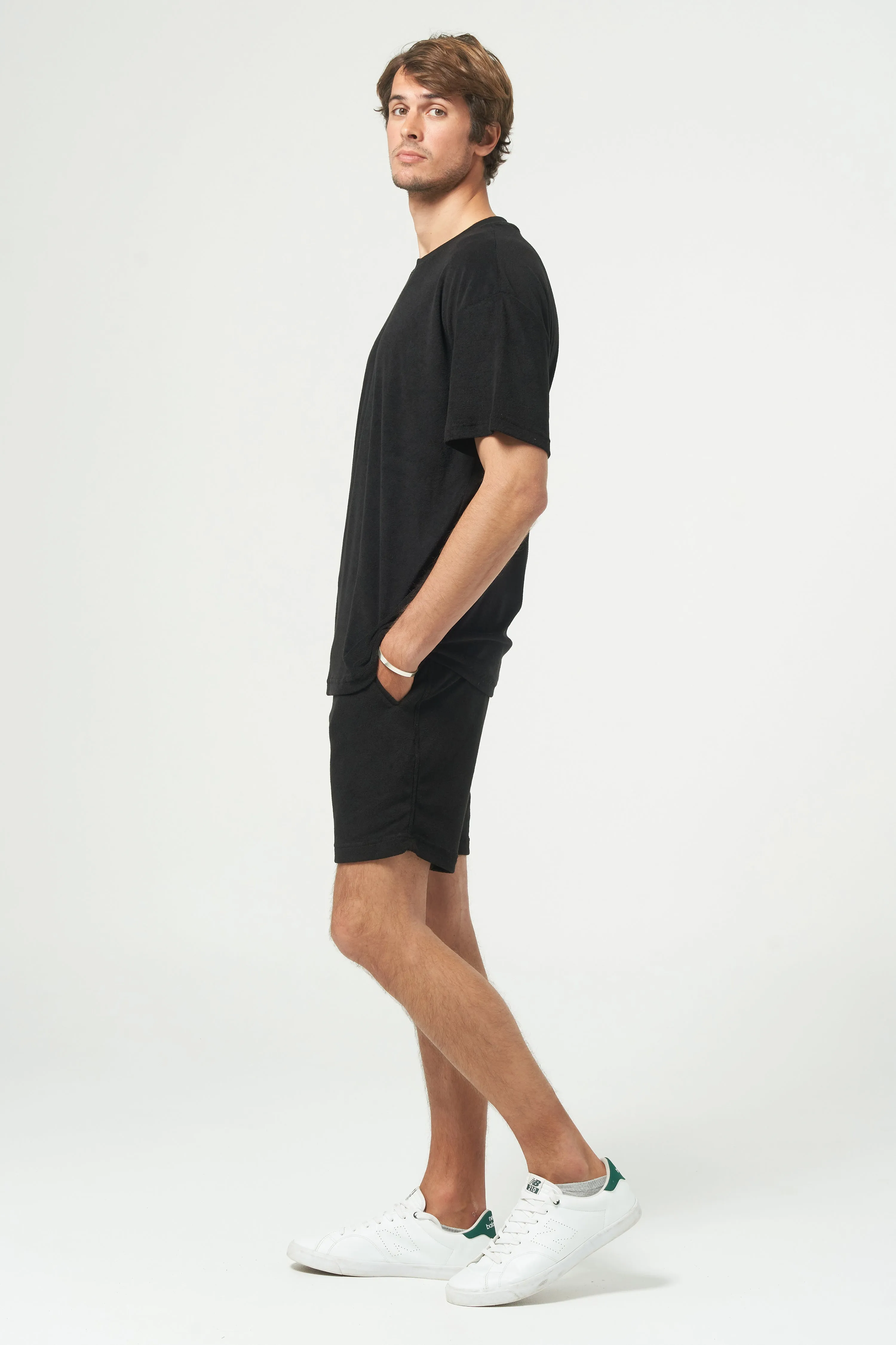 LENNOX TERRY TEE - BLACK