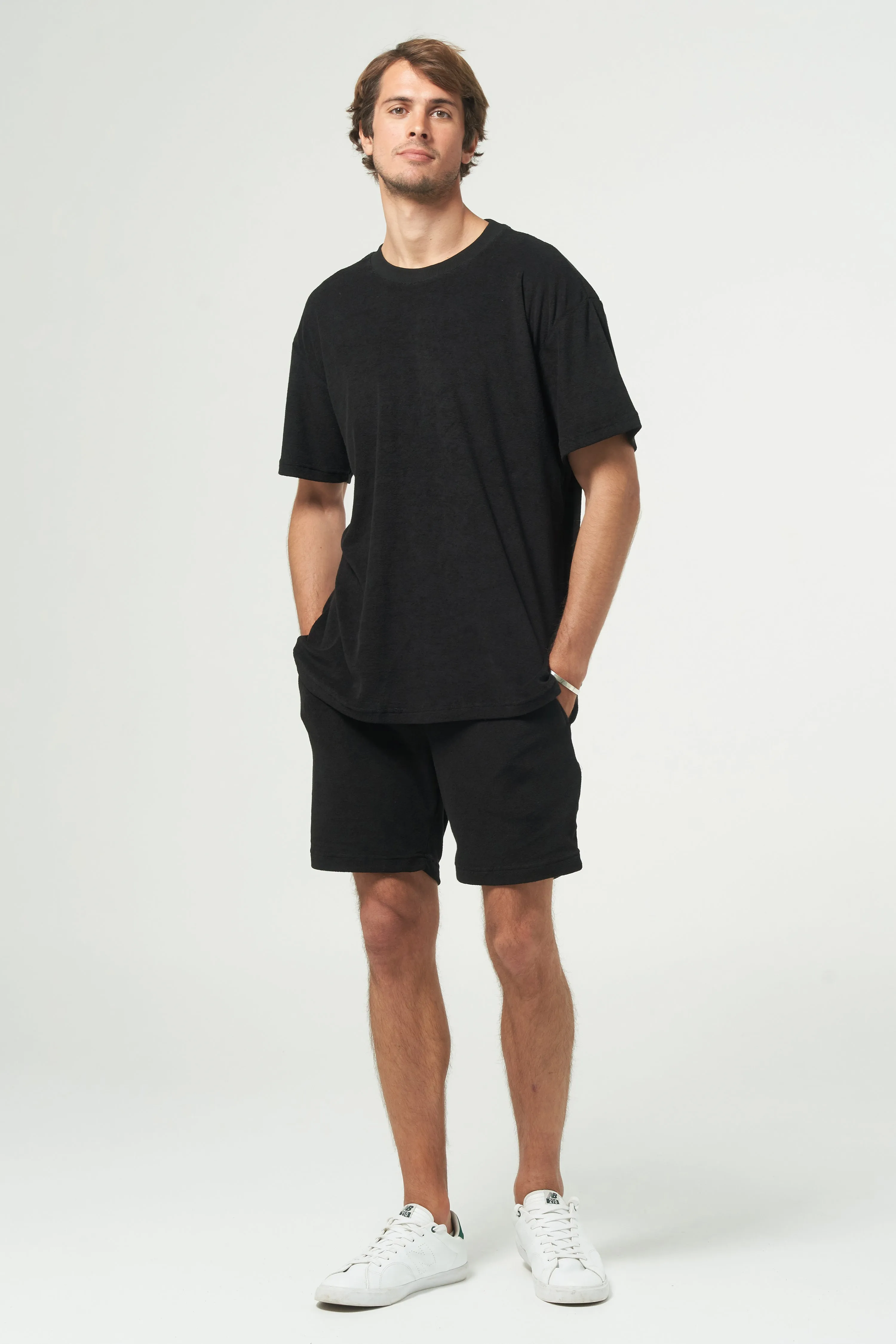 LENNOX TERRY TEE - BLACK