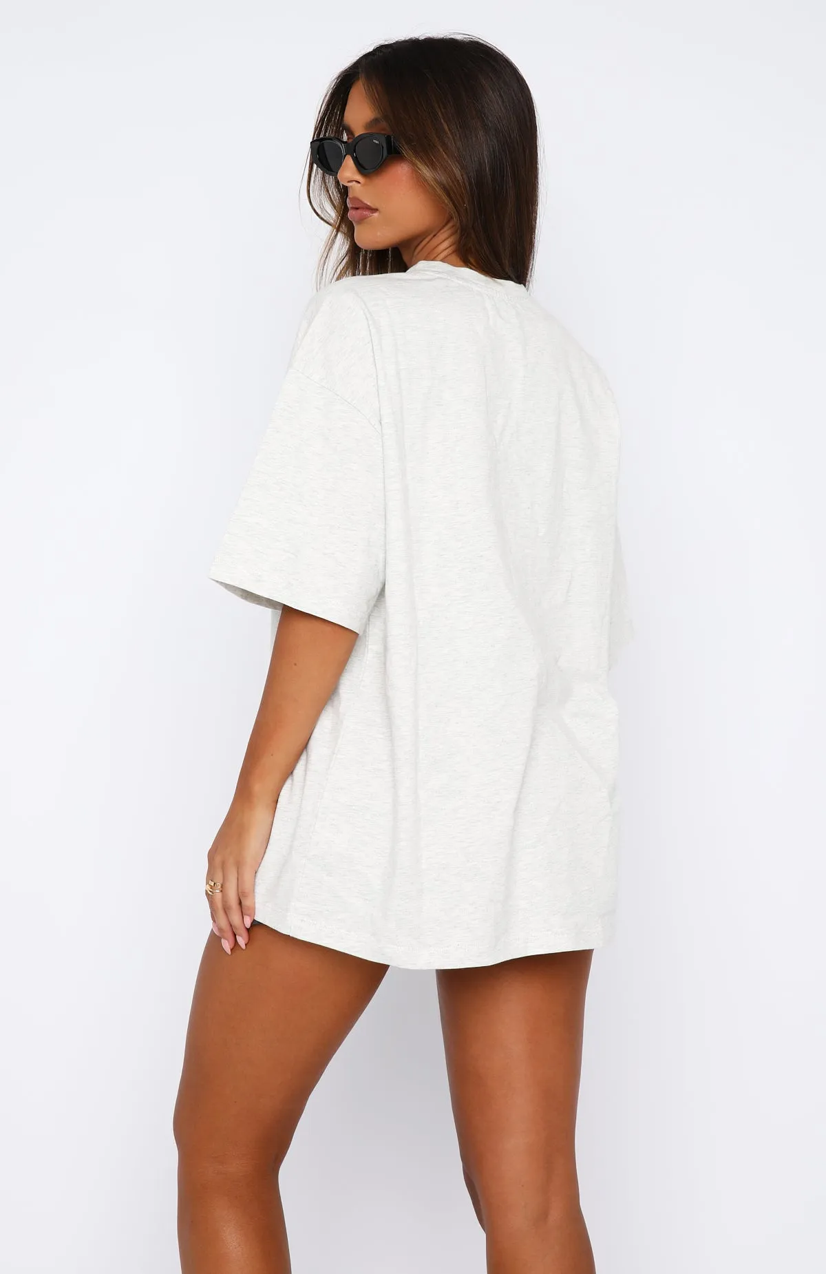 Let's Change It Up Oversized Tee Grey Marle