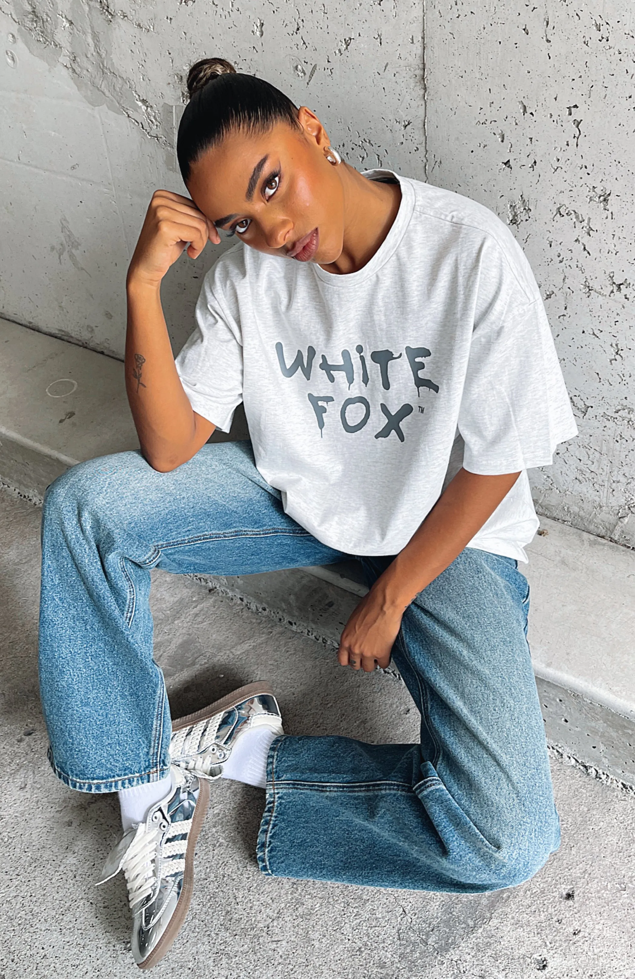 Let's Change It Up Oversized Tee Grey Marle