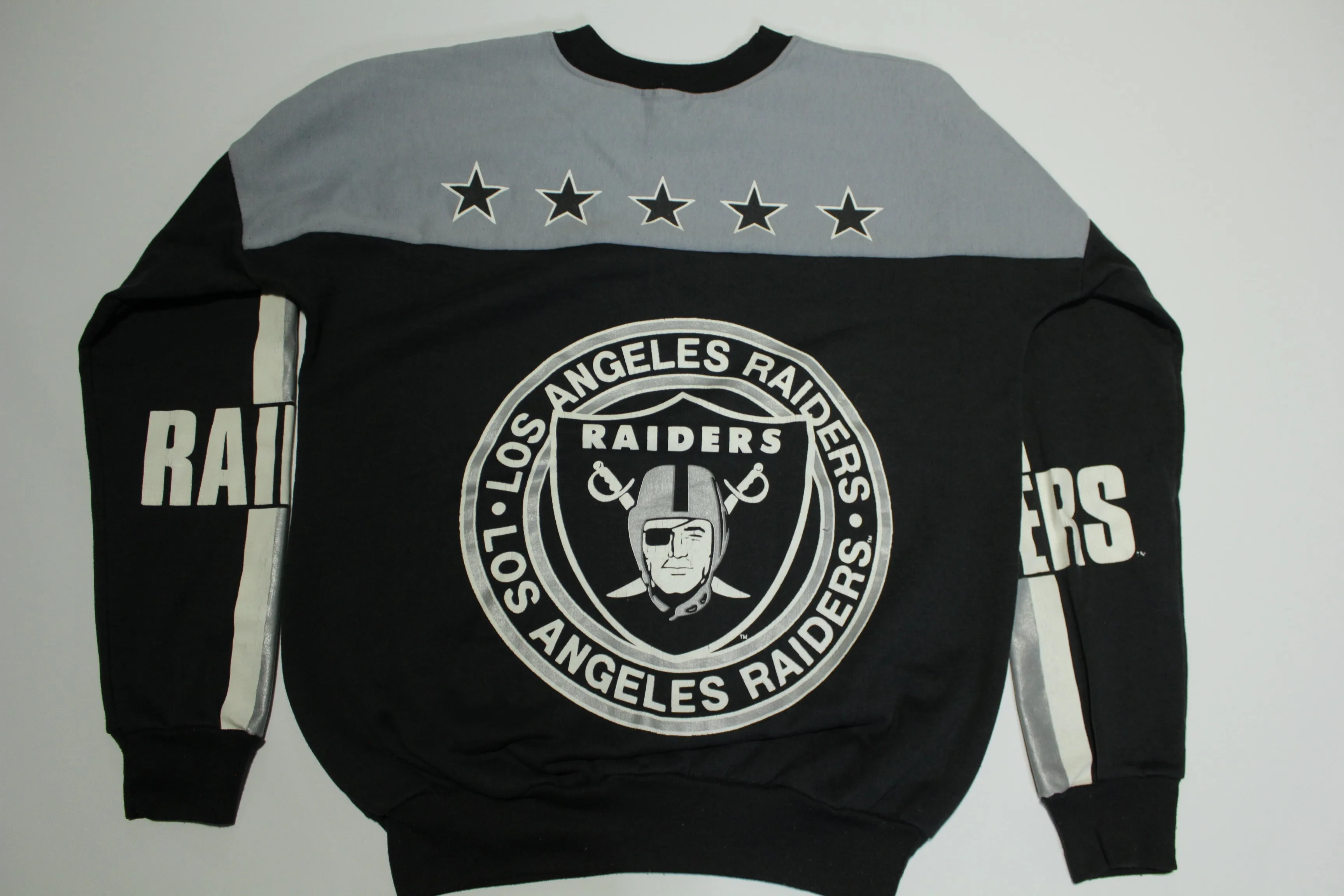 Los Angeles Raiders Vintage 90's AOP Garan Official Licensed LA NFL Crewneck Sweatshirt