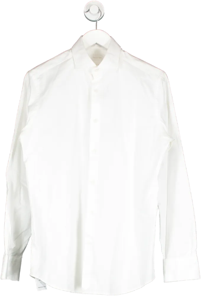 Massimo Dutti White Italian Fabric Cotton Shirt UK M