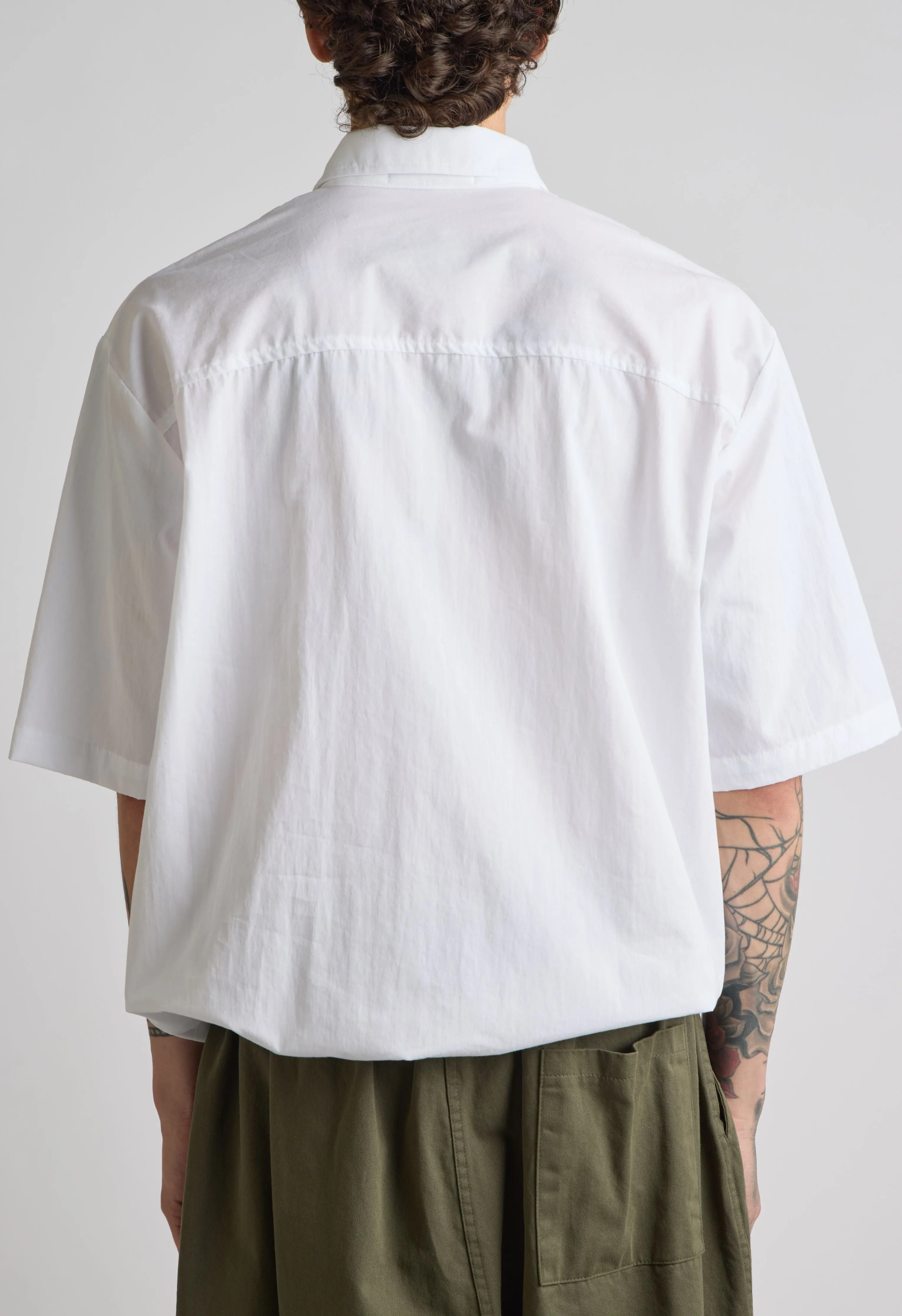 Men's Adjustable Waist Button Up in White