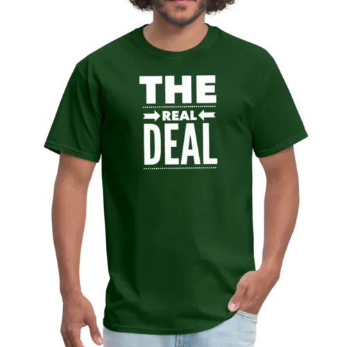 Mens T-Shirts, The Real Deal Graphic Text Style Shirt