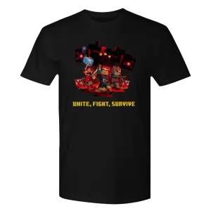 Minecraft Dungeons Unite, Fight, Survive Adult Short Sleeve T-shirt