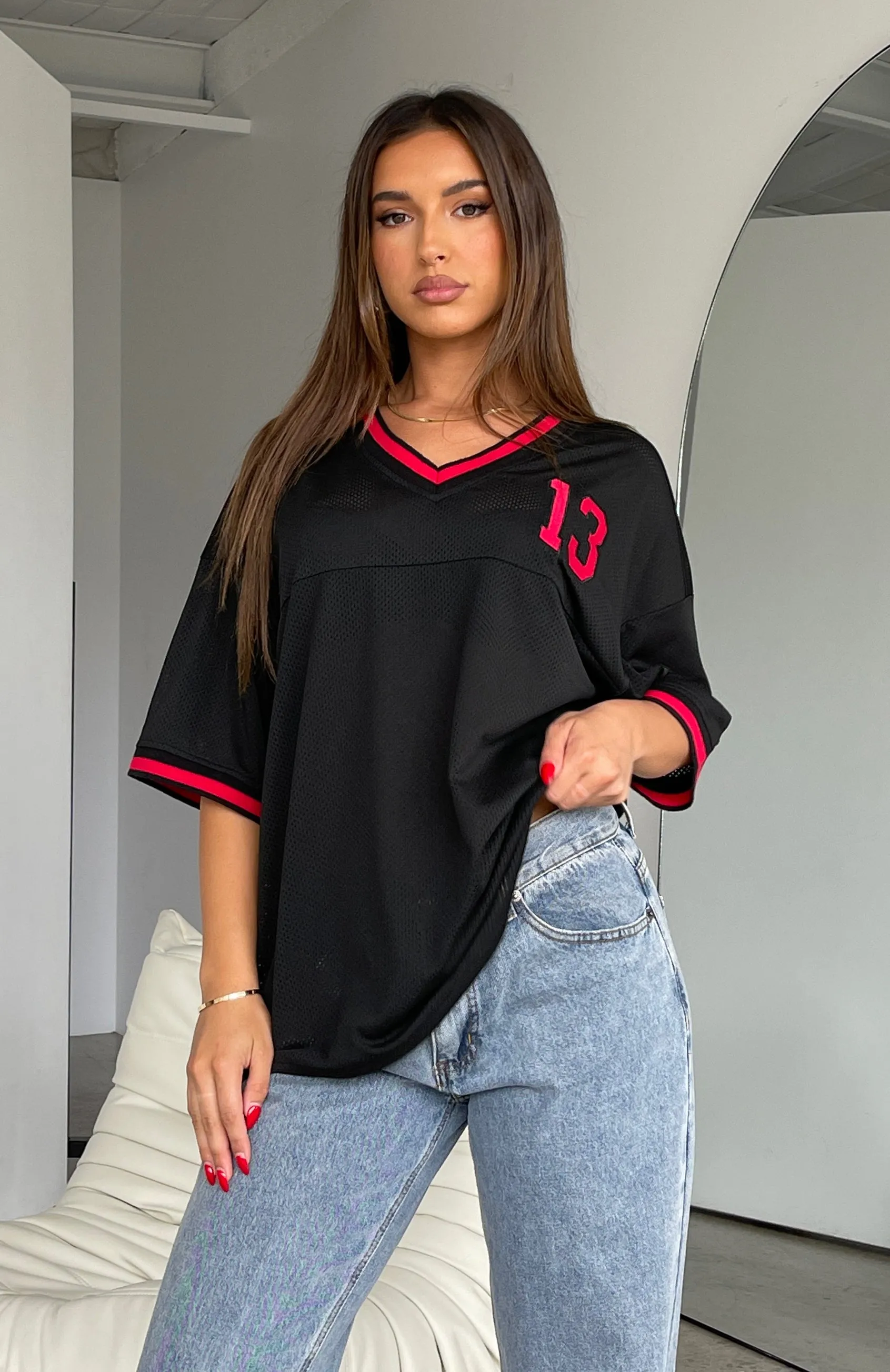 Moves To Make Oversized Sports Tee Black