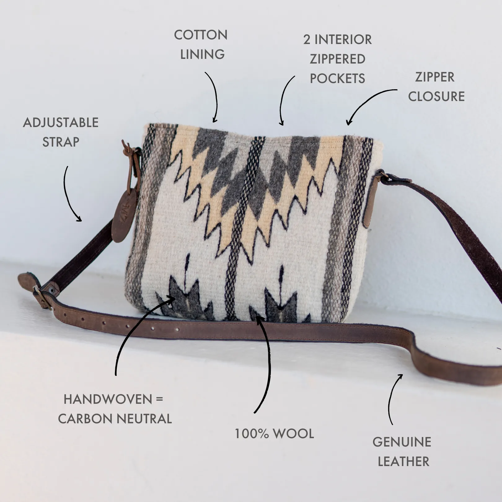 Natural Chevrons Crossbody