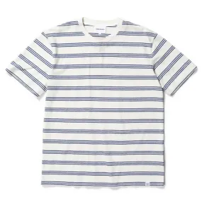 Norse Projects - Johannes Cotton Linen Stripe T-shirt - Twilight Blue