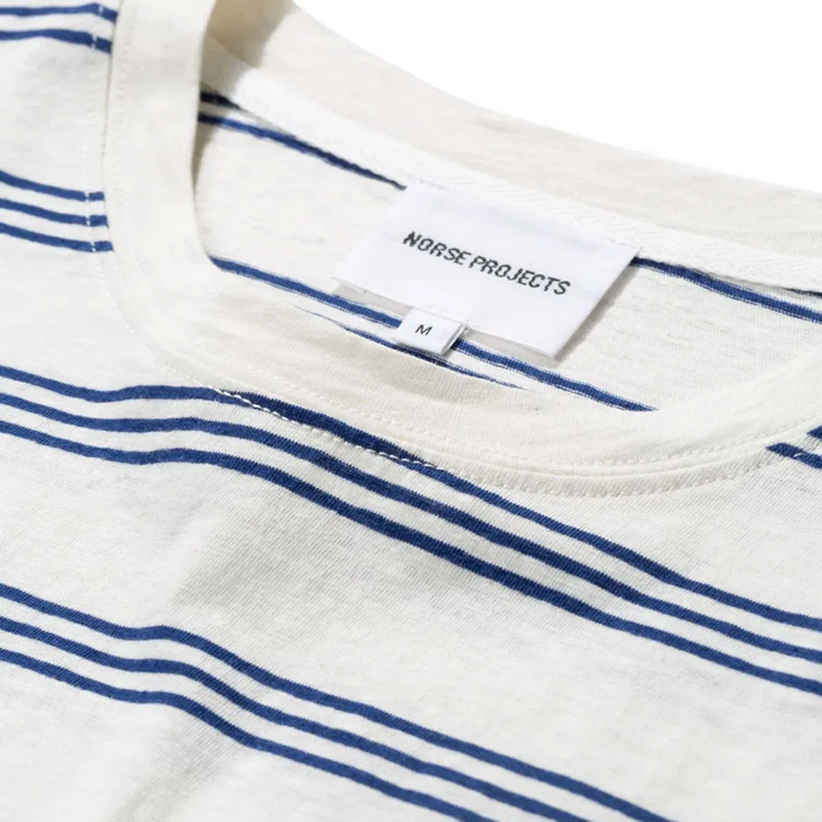 Norse Projects - Johannes Cotton Linen Stripe T-shirt - Twilight Blue