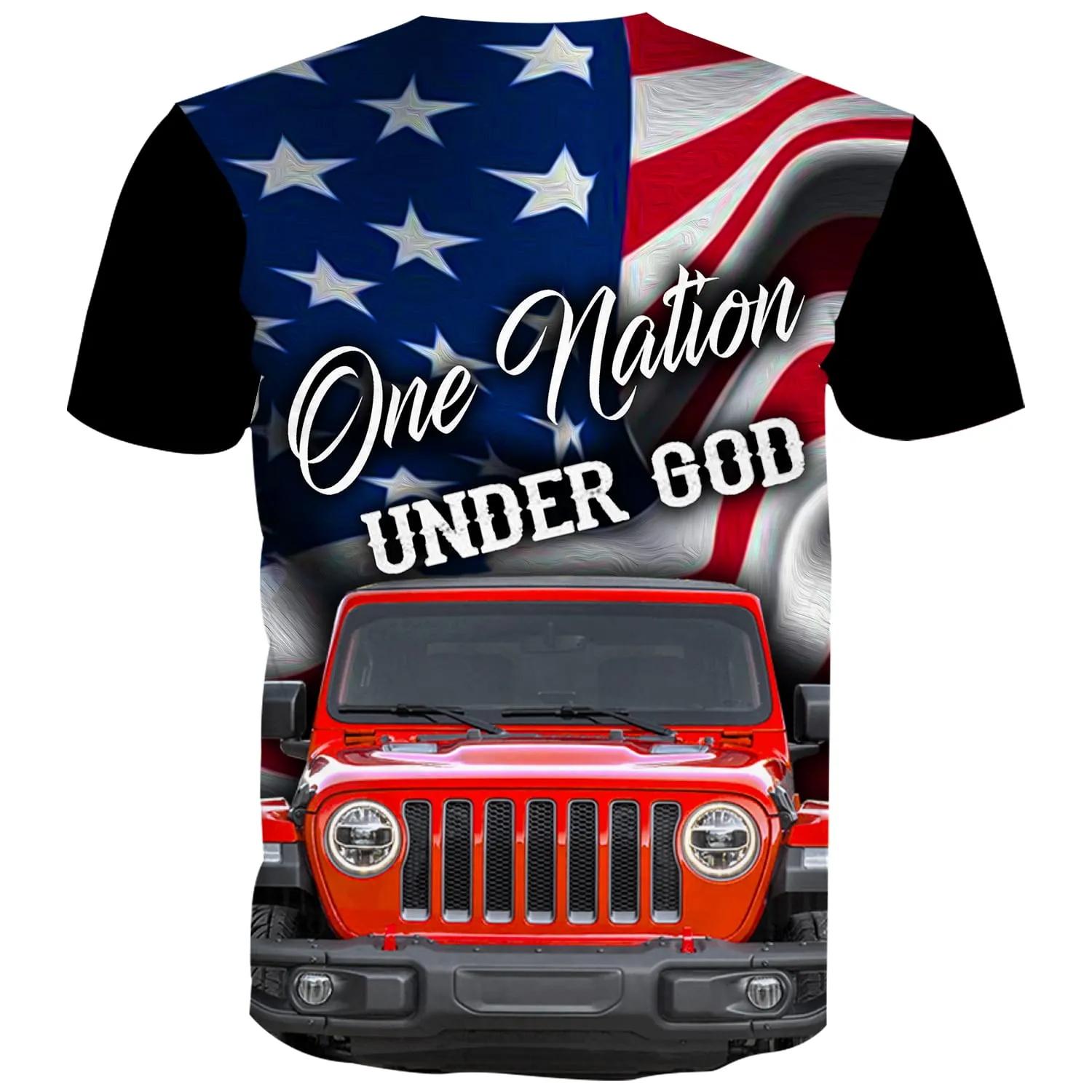 One Nation Under God US Flag - Jeep T-Shirt