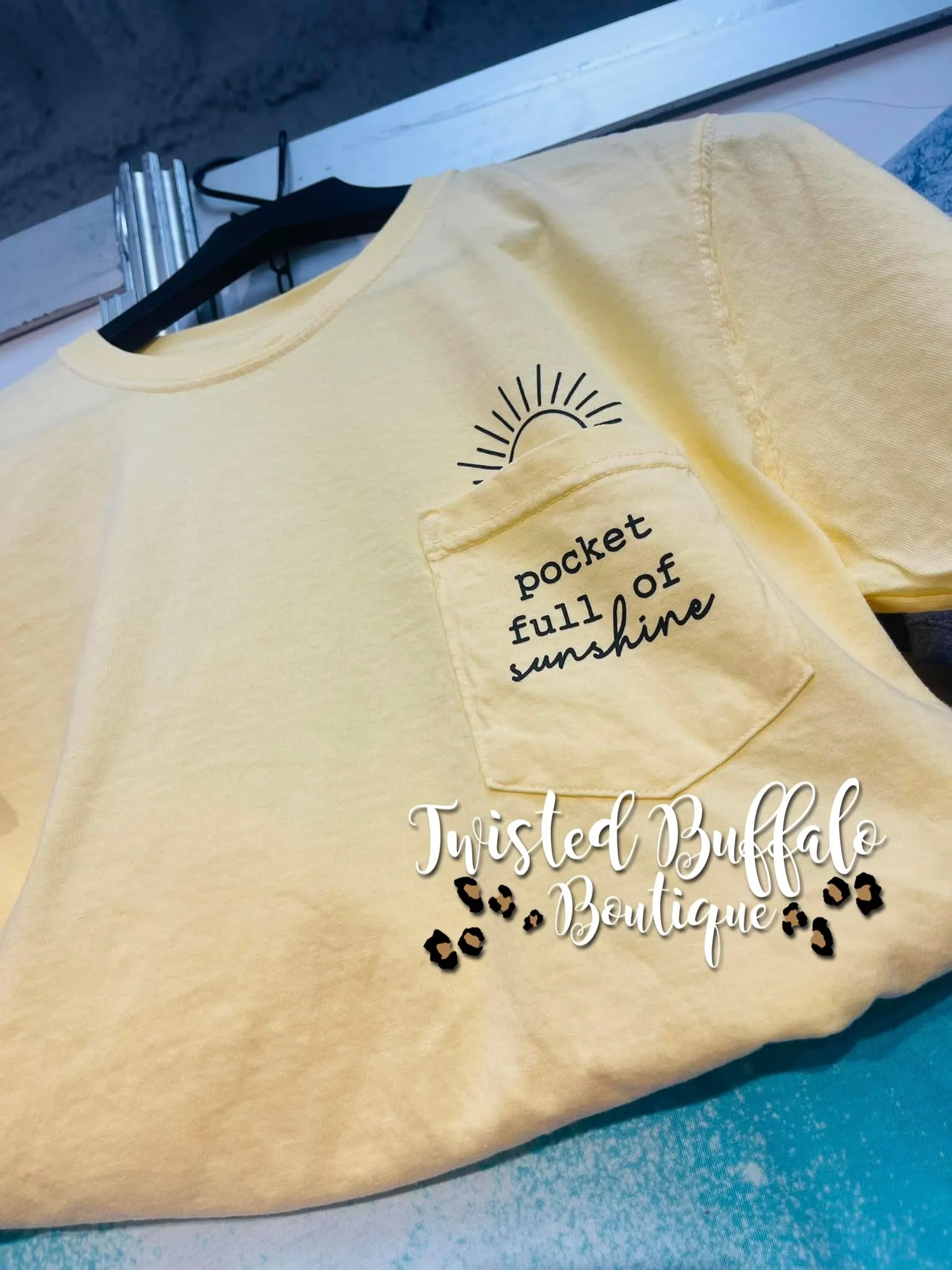 {POCKET FULL OF SUNSHINE} Mellow Yellow Pocket Crew Neck Tee