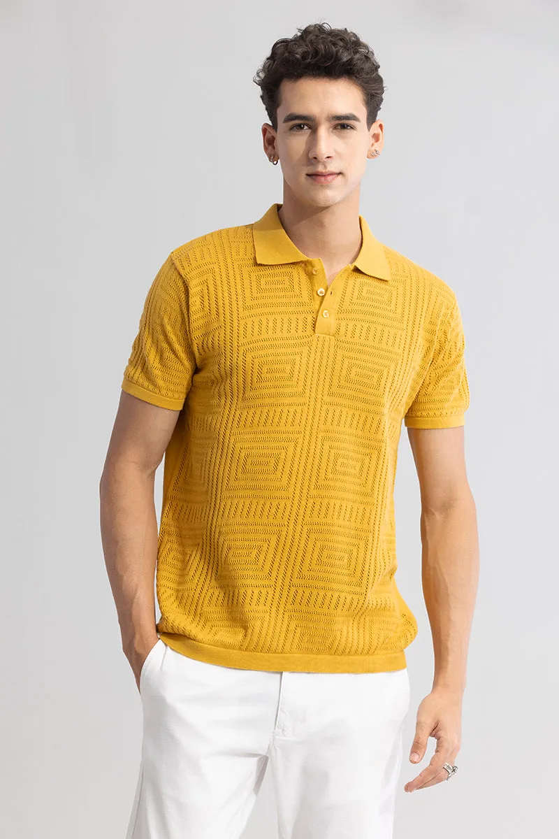 Puzzle Yellow Polo T-Shirt