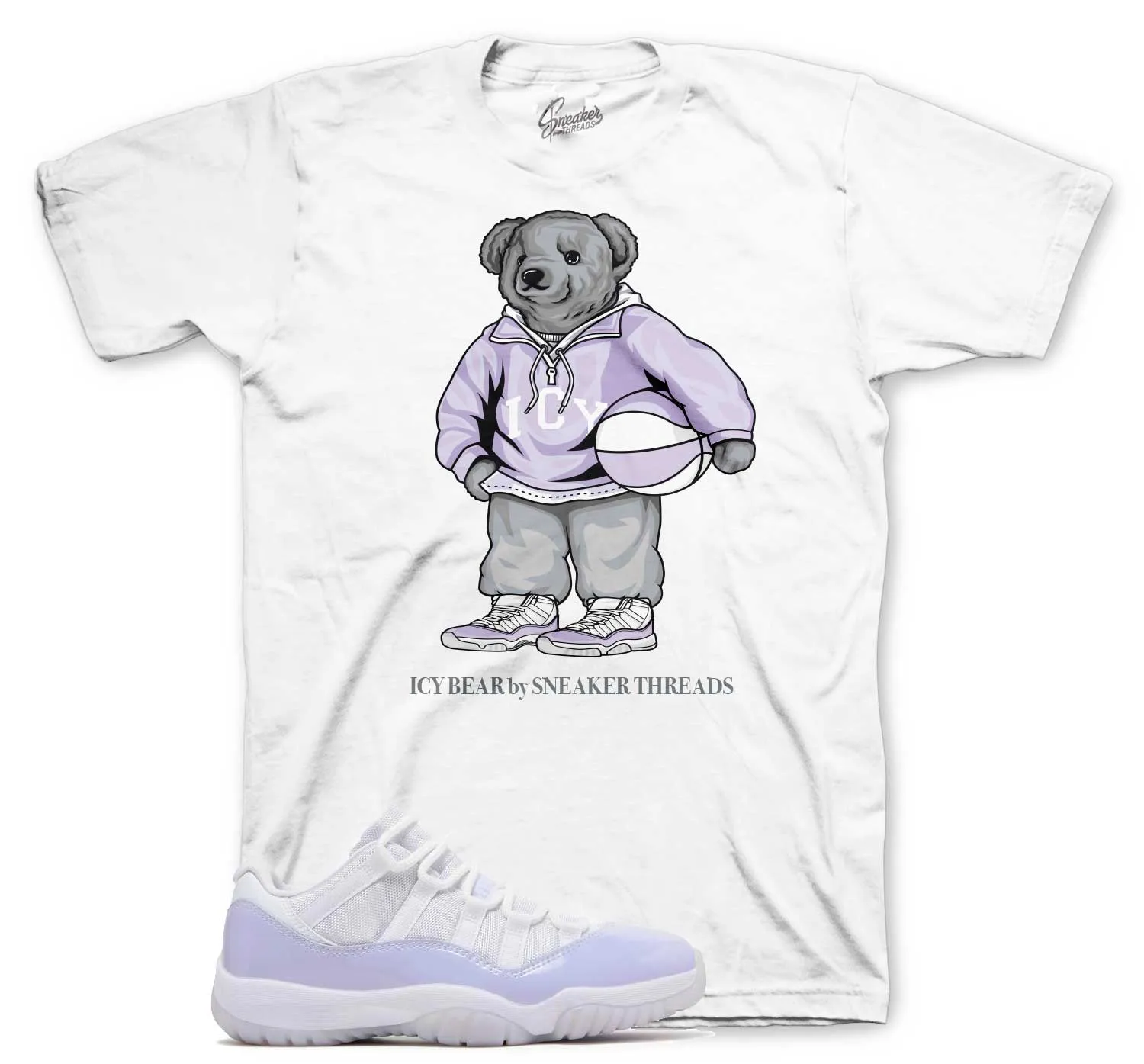 Retro 11 Pure Violet Shirt - Icy Bear - White