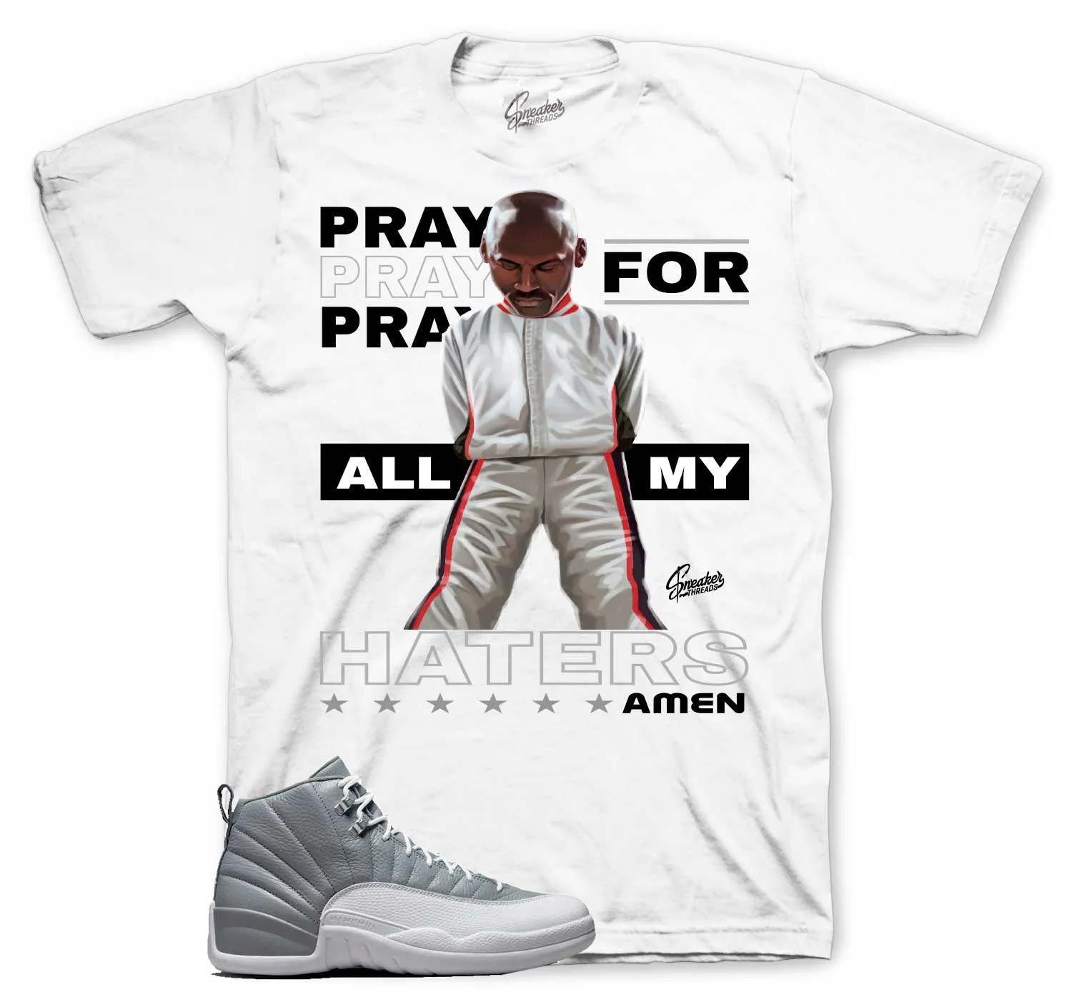 Retro 12 Stealth Shirt - Amen - White