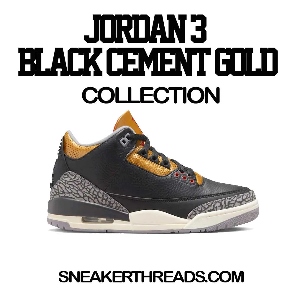 Retro 3 Cement Gold Glitters Shirt