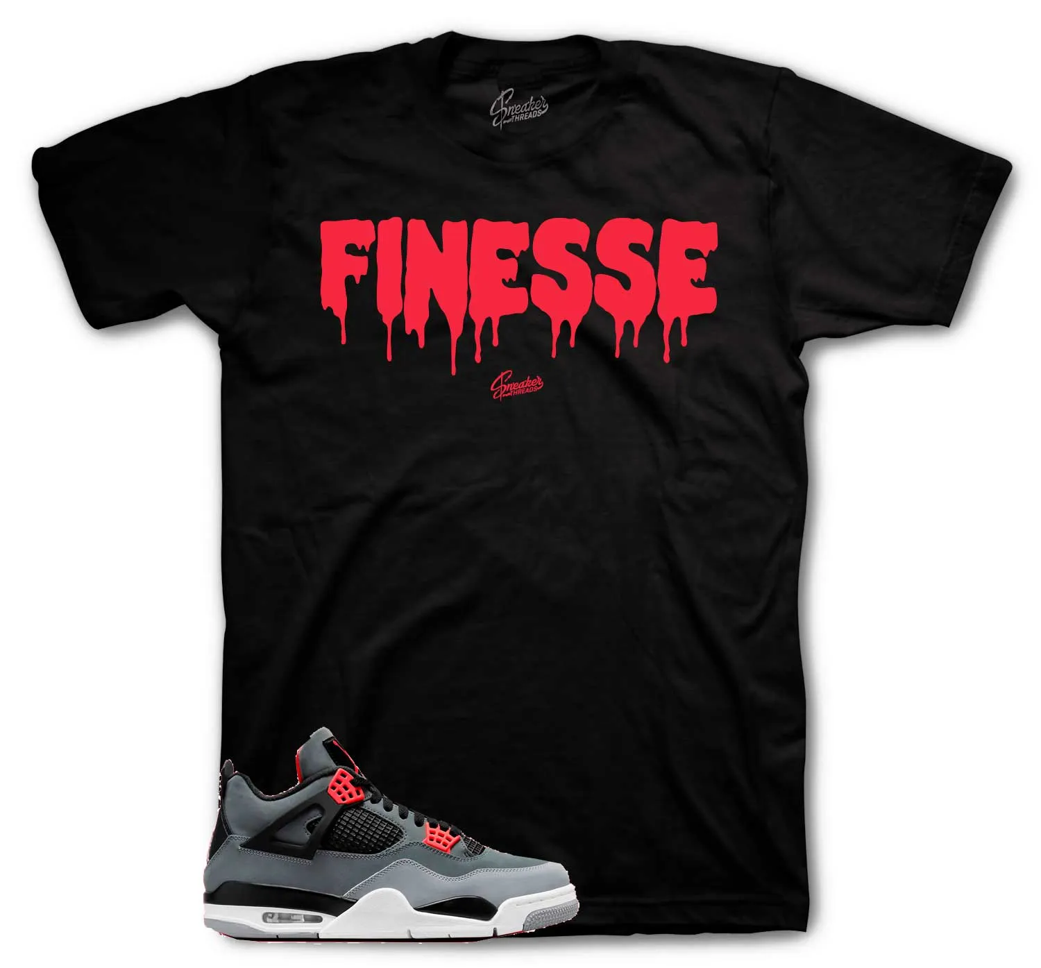 Retro 4 Infrared Shirt - Finesse - Black