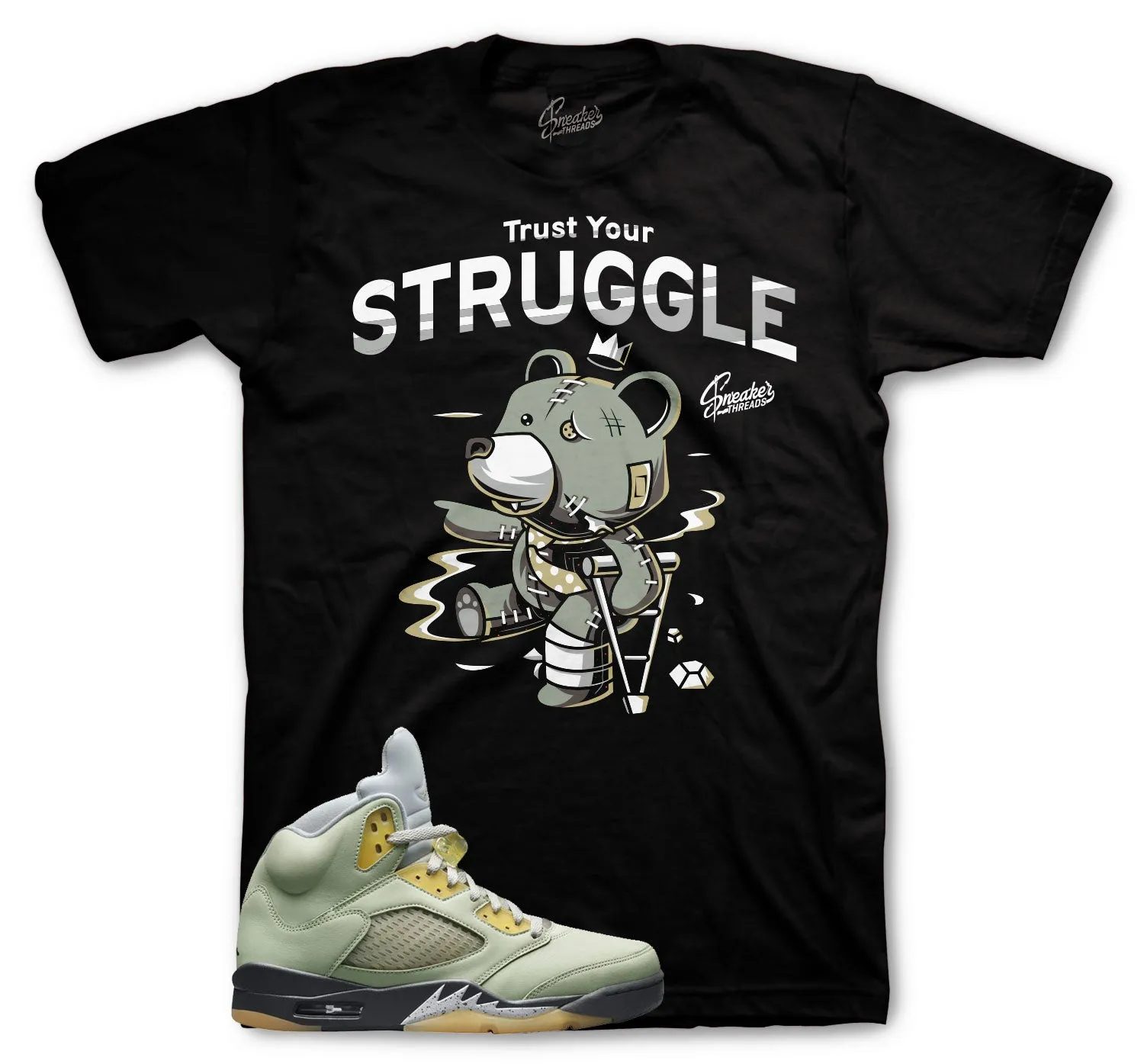 Retro 5 Jade Horizon Shirt - Trust Your Struggle - Black