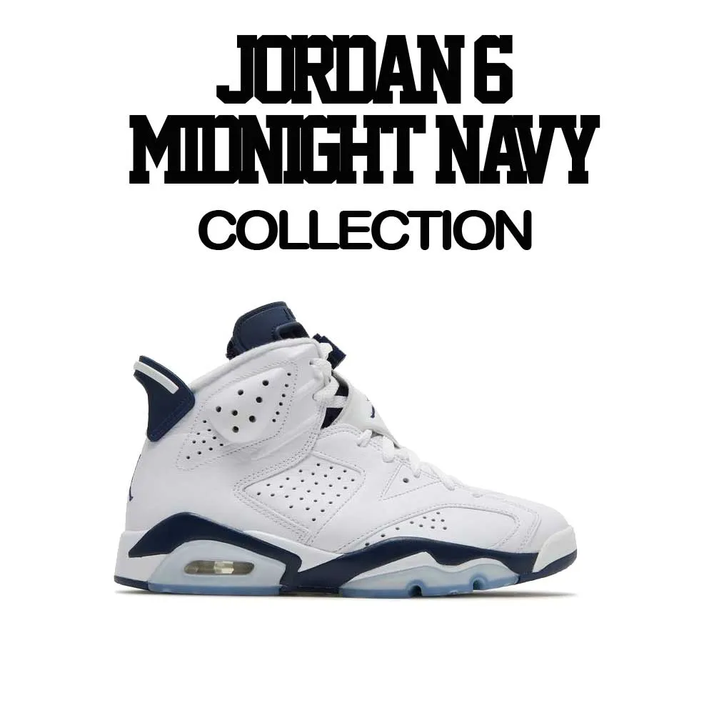 Retro 6 Midnight Navy Shirt - Fly Kicks - White