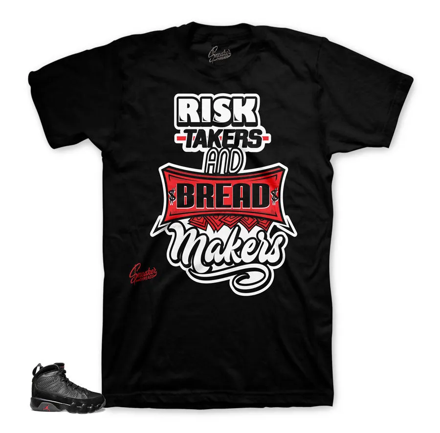 Retro 9 Bred Shirt - Risk Takers - Black