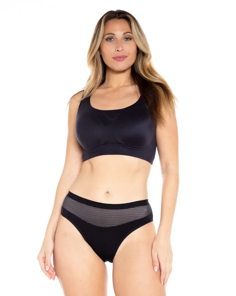 Sheer Panel Leakproof Bikini - Moderate Hold