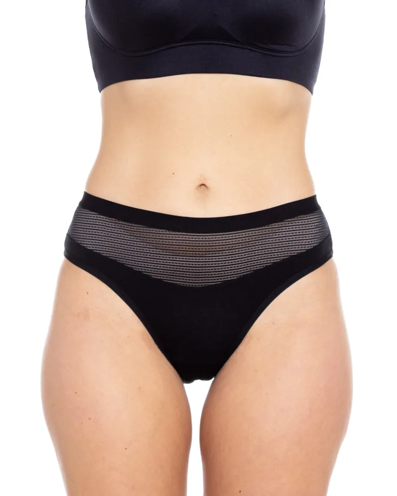 Sheer Panel Leakproof Bikini - Moderate Hold