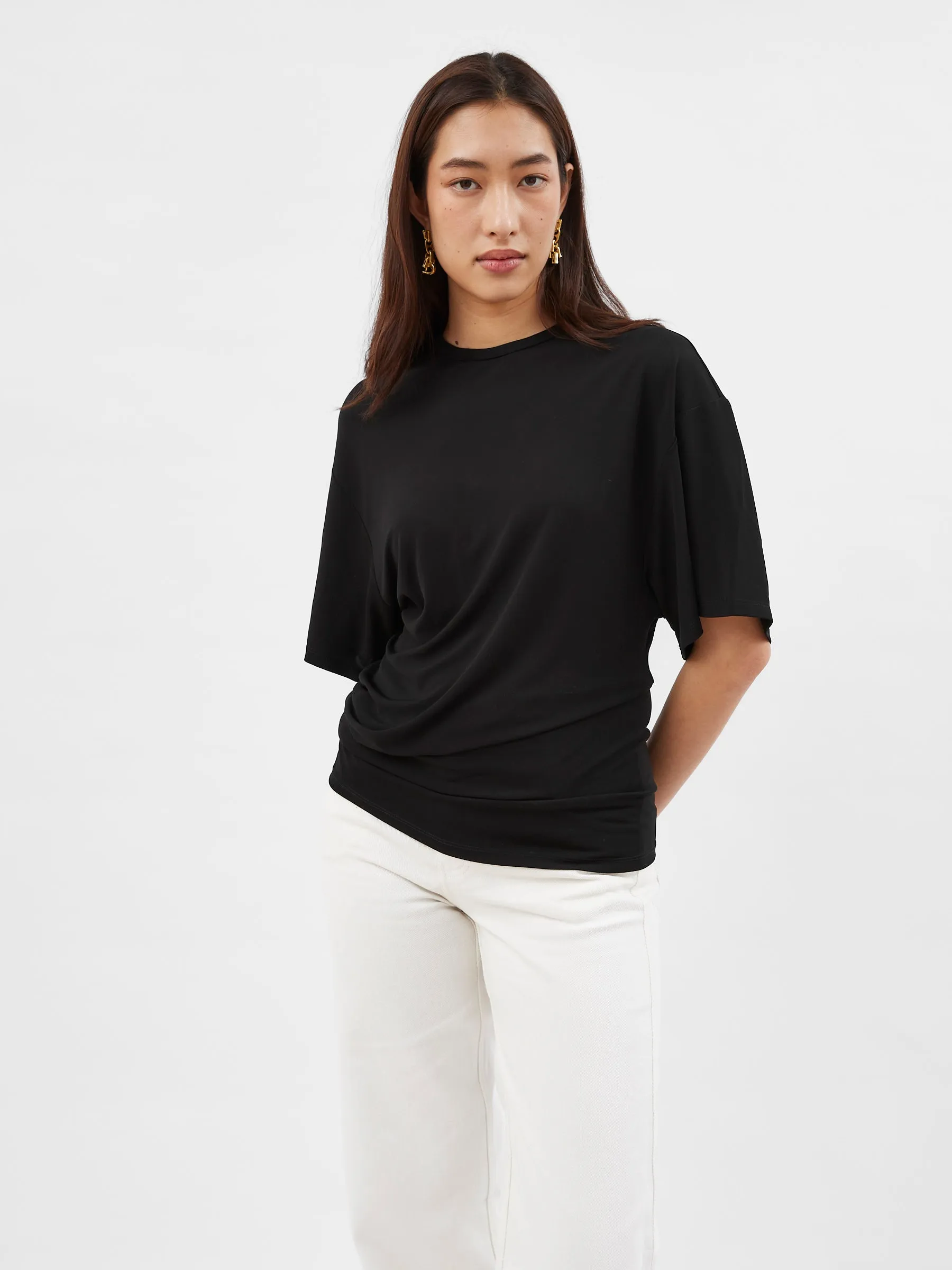 Side Cowl Waist Tee