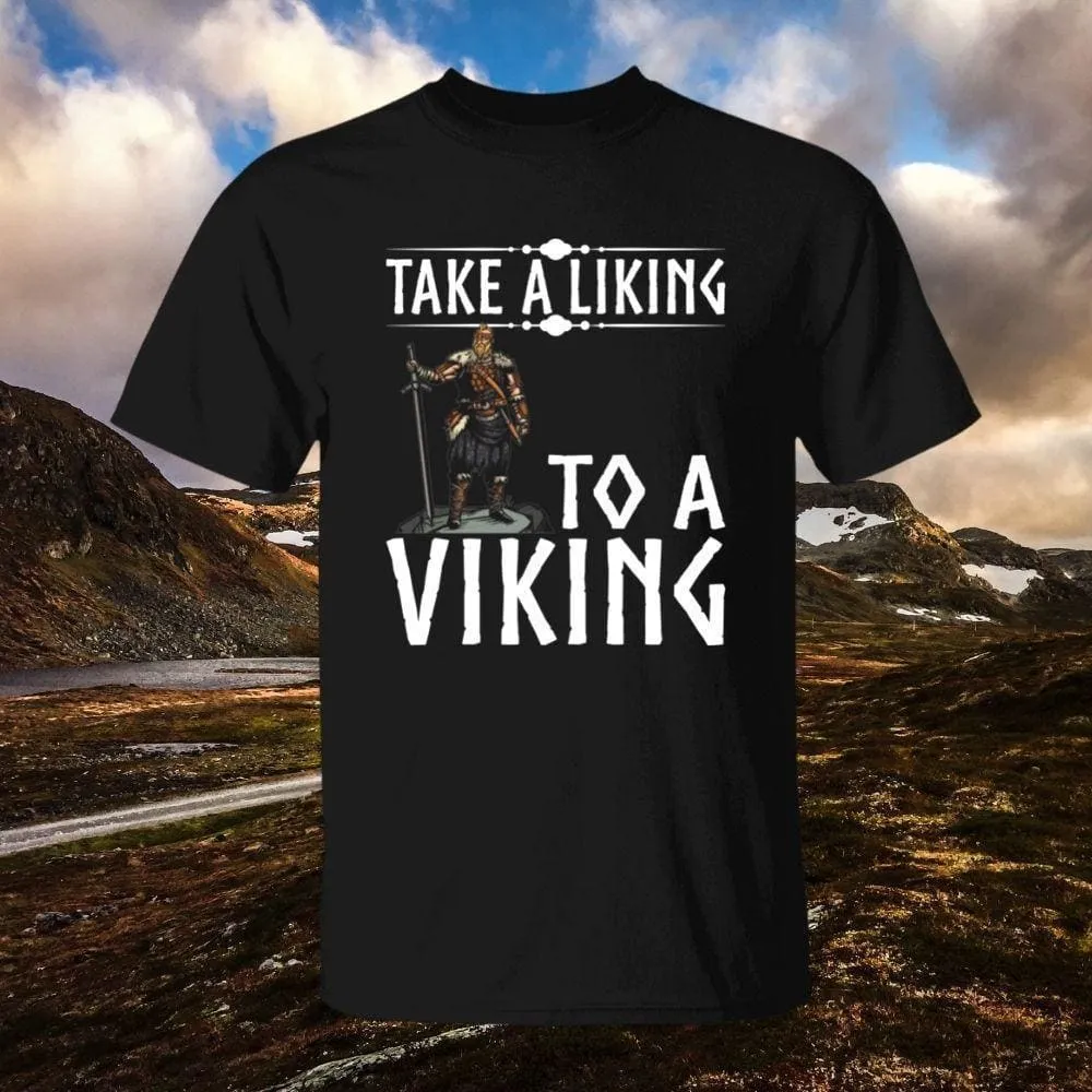 Take A Liking To A Viking Black T-Shirt