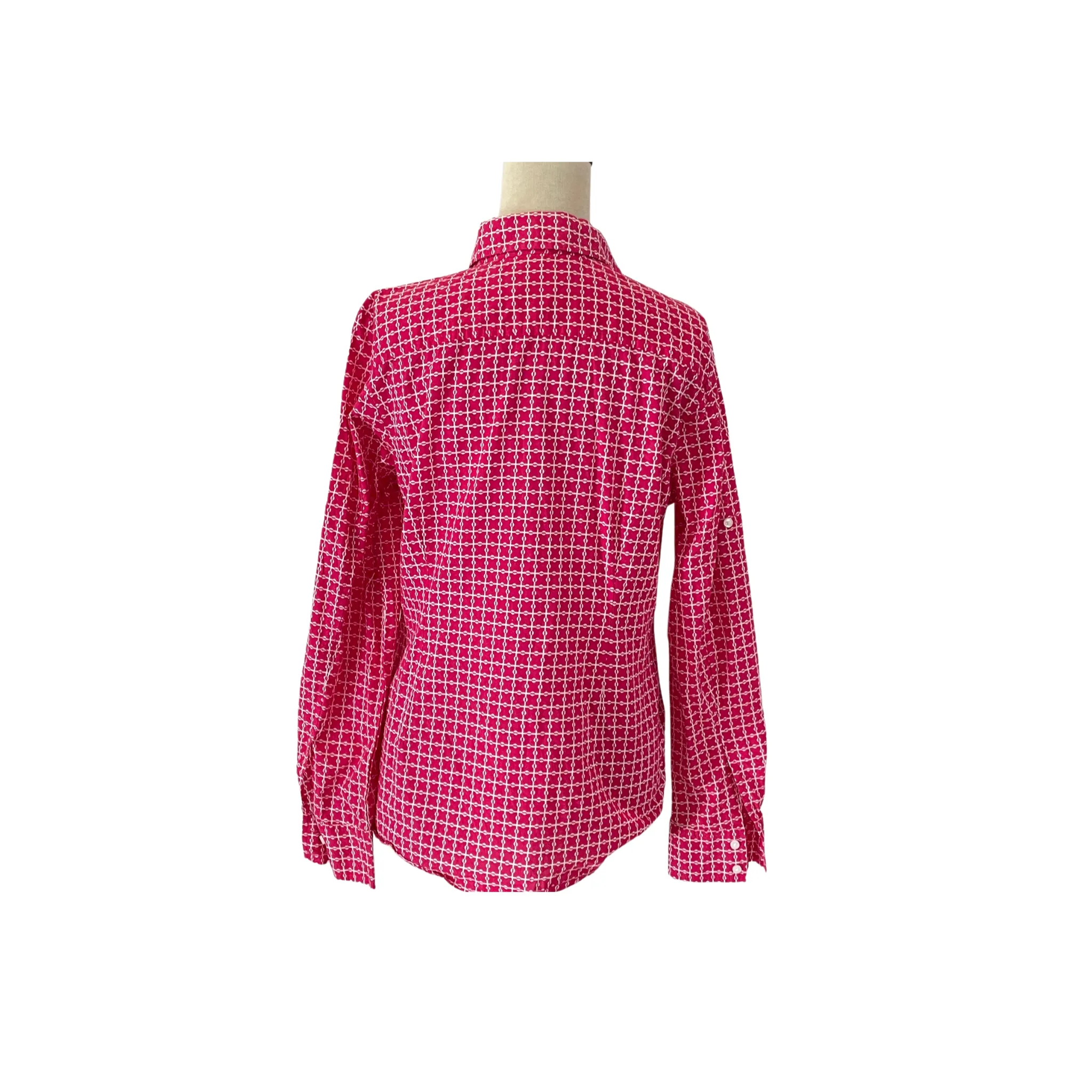 Tommy Hilfiger Pink & White Printed Collared Cotton Shirt | Like New |