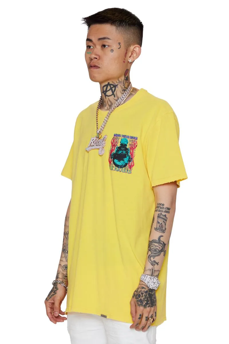 Valabasas FREE MINDS 2 VINTAGE LIGHT YELLOW TEE (VINTAGE LIGHT YELLOW)