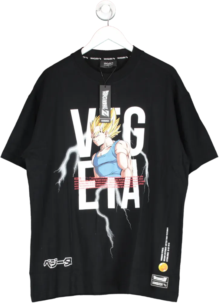 Vanquish Black Dbz Vegeta Oversized T Shirt UK L