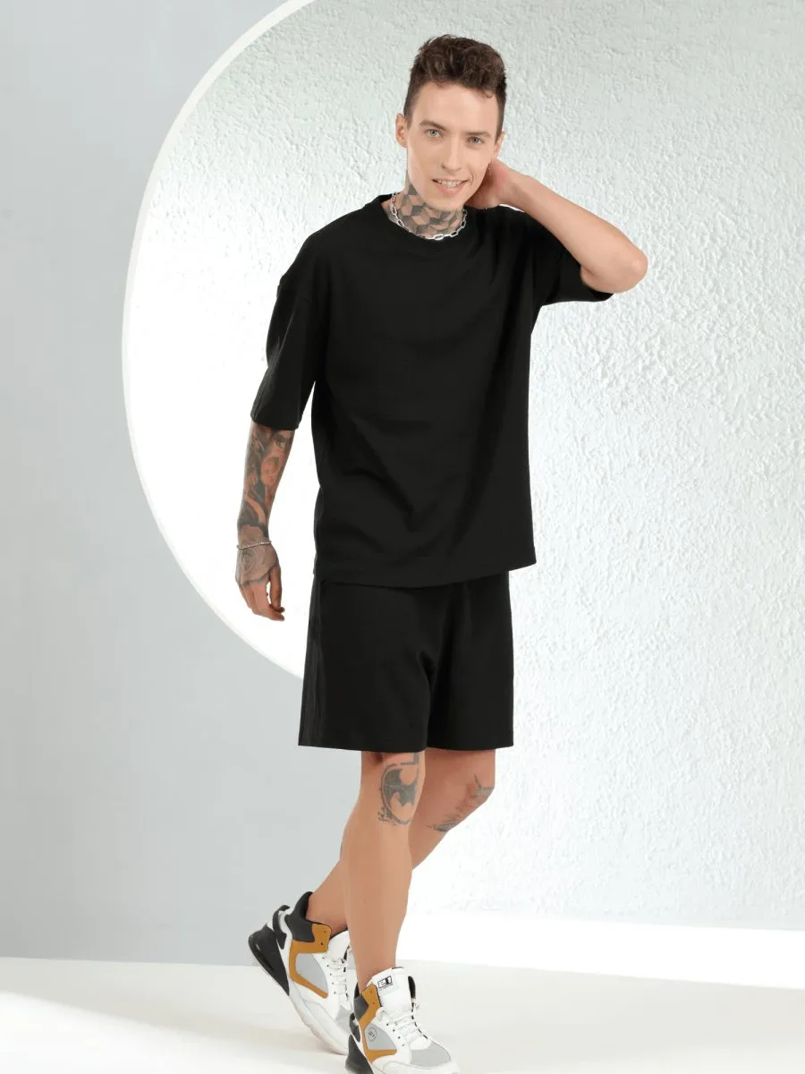 Waffle Oversized Black Co-ords