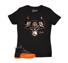 Womens Brilliant Orange 12 Shirt - War Bully - Black