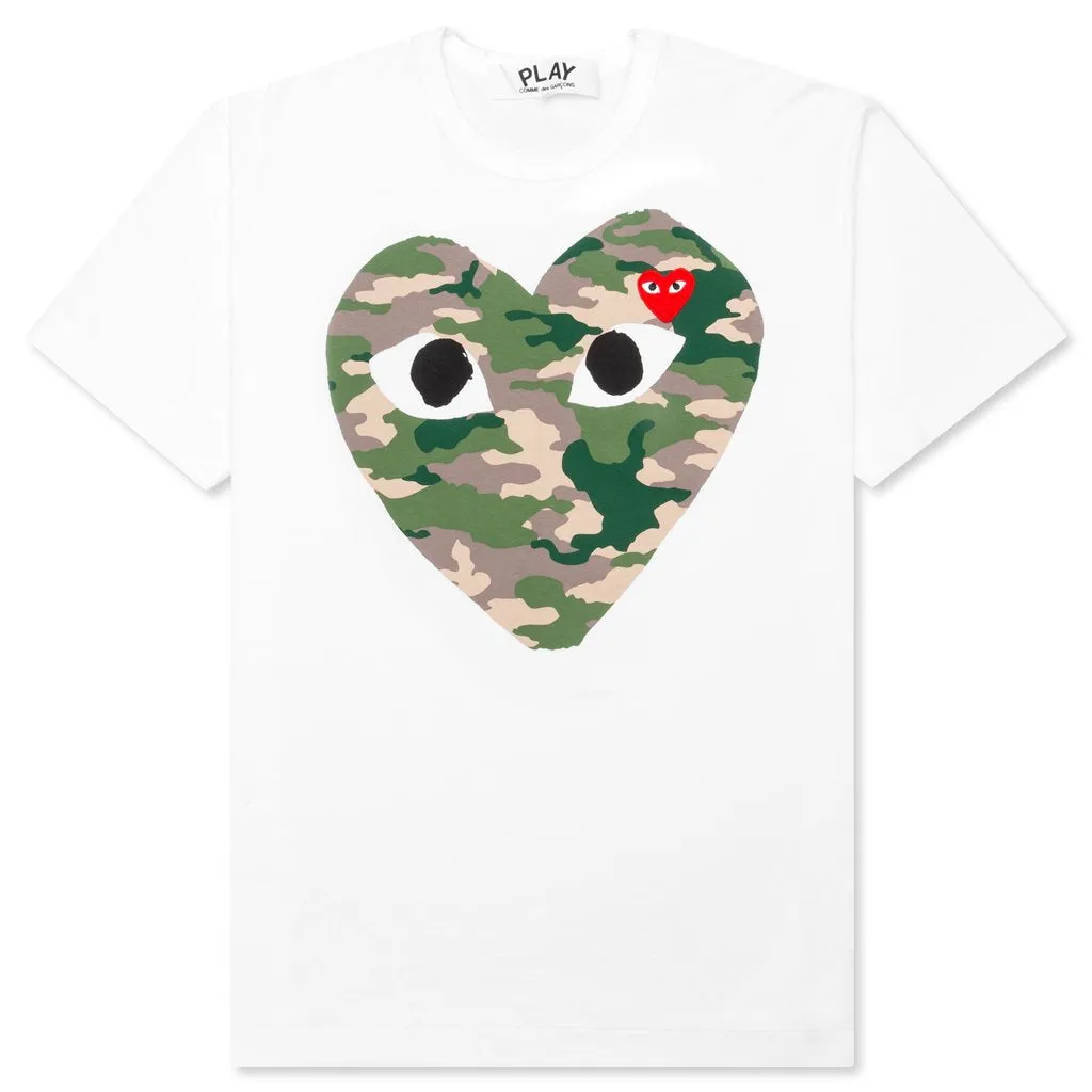 Women's Camouflage Heart T-Shirt - White