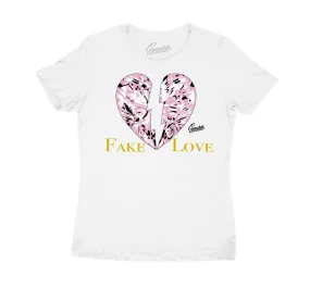 Womens Gold Hoops 6 Shirt - Love - White