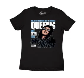 Womens University Blue 9 Shirt - Queens - Black