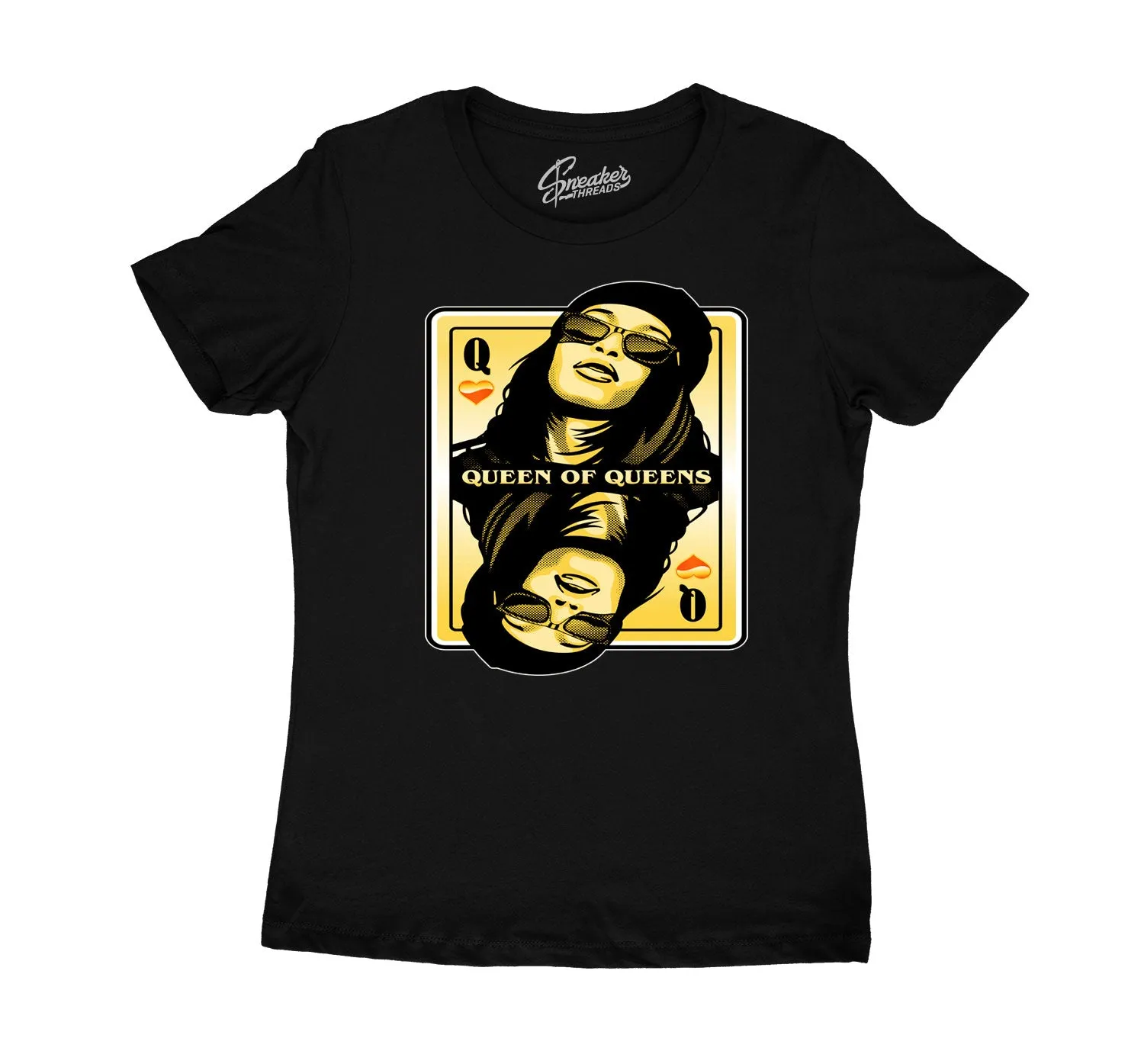 Womens University Gold 9 Shirt - Queen of Queens - Black