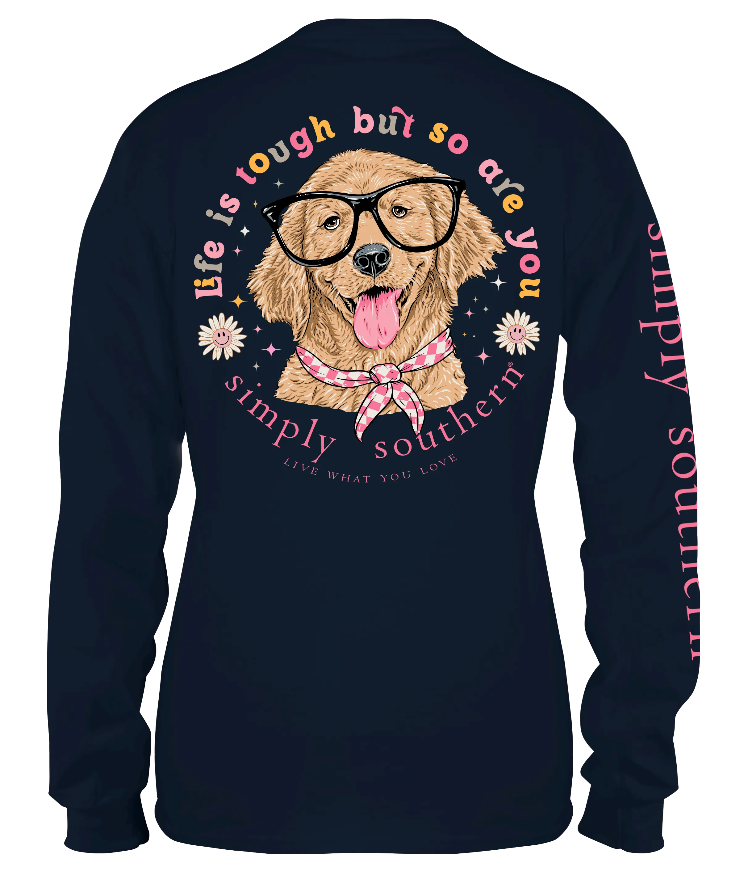 Youth Simply Southern Long Sleeve T-Shirt - 'Life is Tough, but So Are You' Yellow Lab