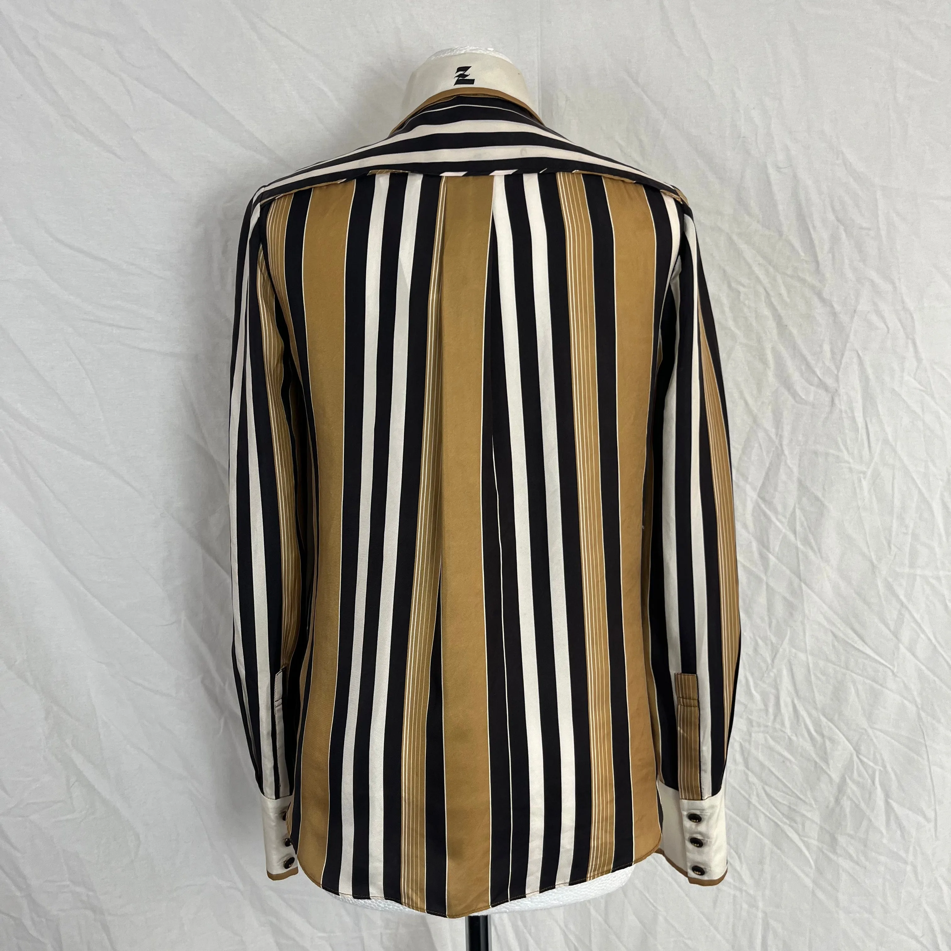 Zimmermann Silk Striped Shirt with Tie XS