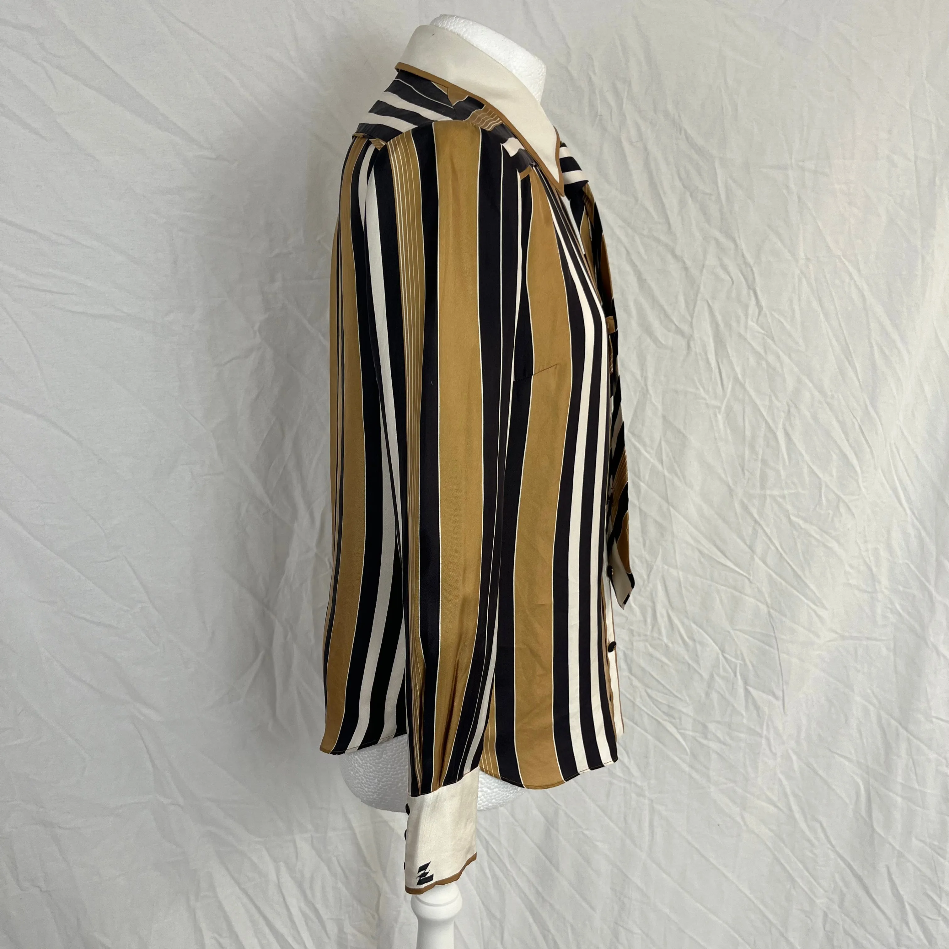 Zimmermann Silk Striped Shirt with Tie XS